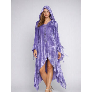 Holy Clothing Maxi Dress 5X Purple Renaissance Whimsygoth Flare Witch Velvet